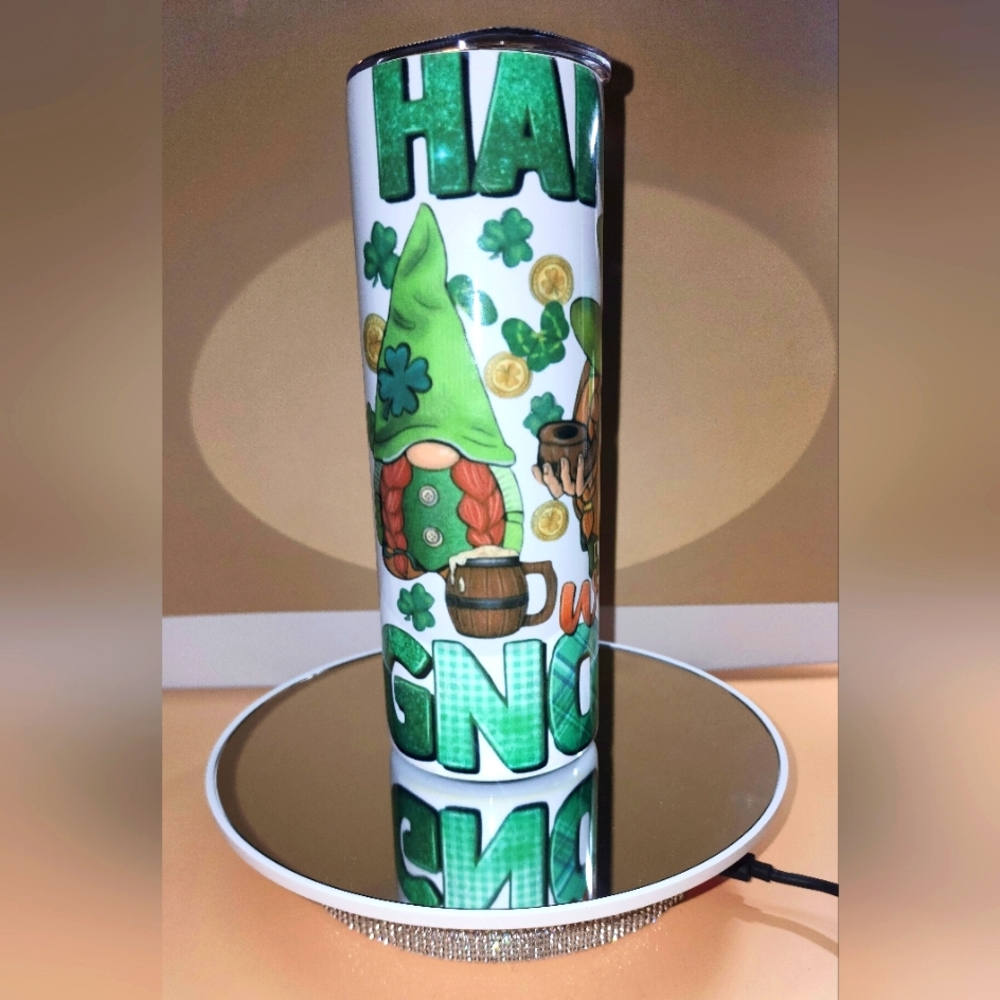 St Patrick's 20 oz Tumbler "Hanging with My Gnomies".